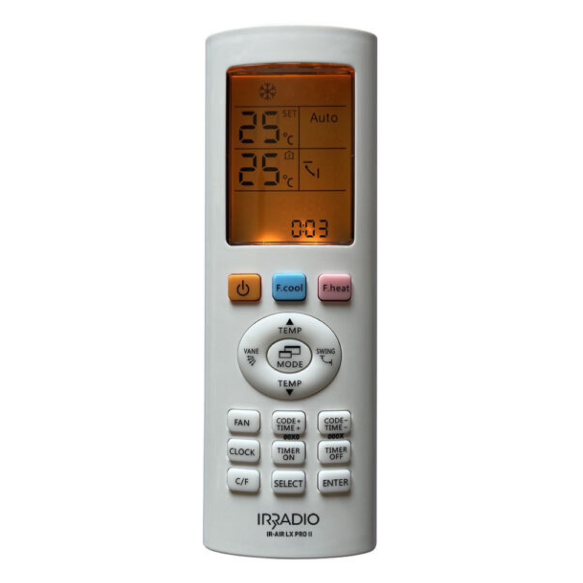 Mod. IR-AIR LX PRO II, Telecomando per condizionatori d'aria, compatibile i maggiori marchi