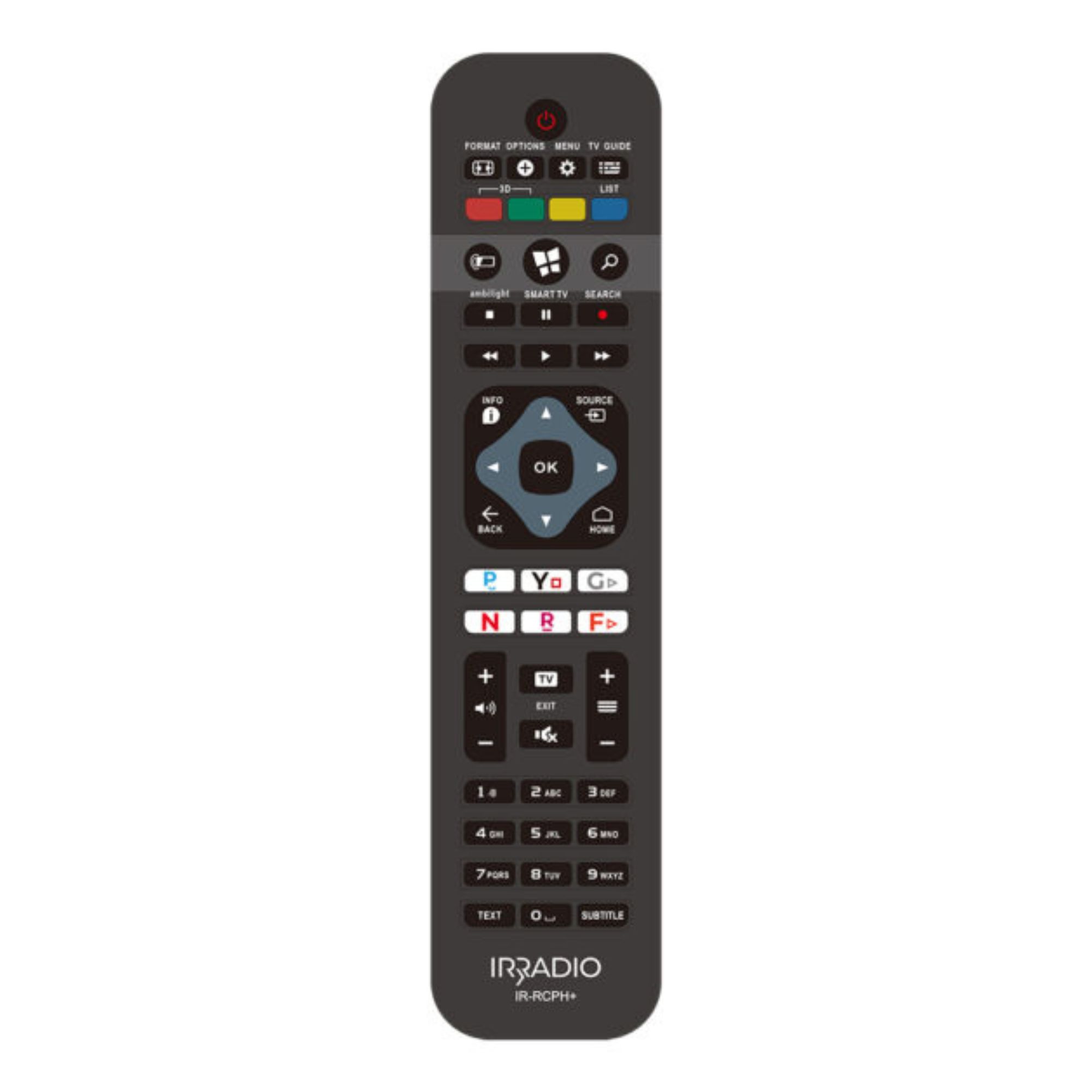 Telecomando dedicato compatibile con tutte le TV e SMART TV LCD/LED PHILIPS, Mod. IR-RCPH+