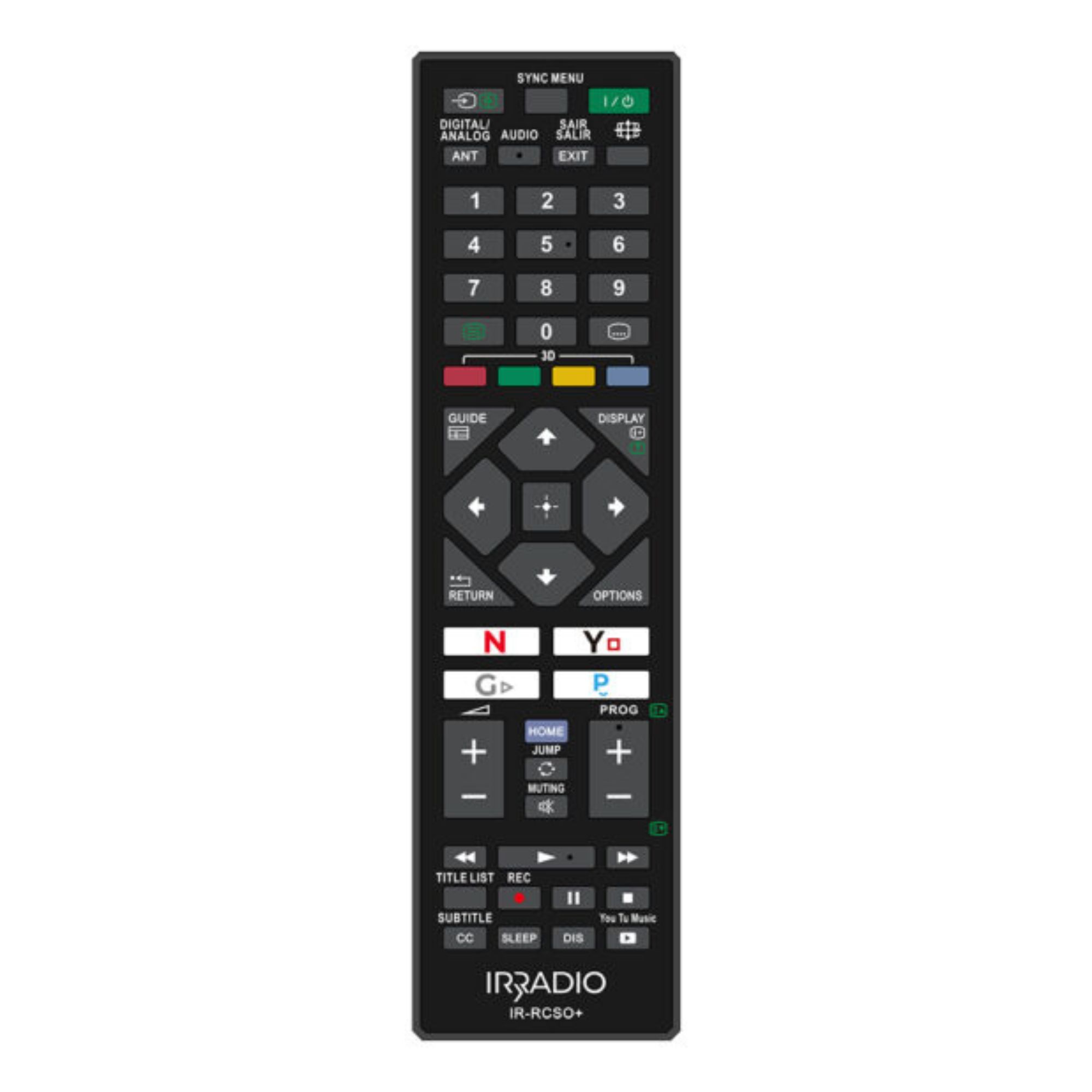 Telecomando dedicato compatibile con tutte le TV e SMART TV LCD/LED SONY, Mod. IR-RCSO+